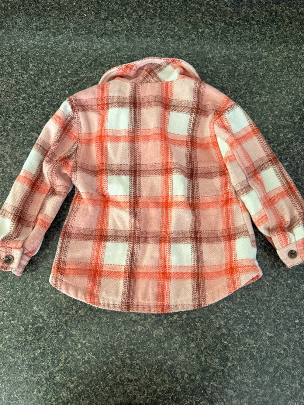 Old Navy Pink and Cream Plaid Kids Button-Up Jacket